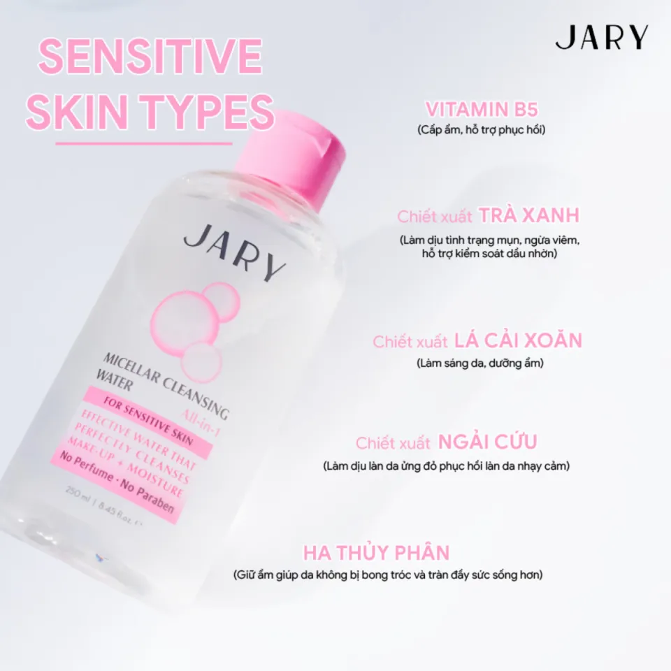 Nước tẩy trang JARY Micellar Cleansing Water All-In-1 250ml | Lazada.vn