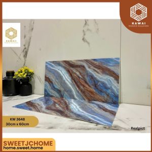 Kawaii Wallpaper [Paket5Pc] 9 NEW Designs dinding marmer VINYL Marble 30 x 60 cm / Stiker waterproof Lemari dan Kamar mandi