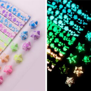 LEIFNYDI สร้างสรรค์และสร้างสรรค์ แผ่น210 กลิตเตอร์ นำโชคดี ที่ส่องสว่างส่องสว่าง กระดาษหัตถกรรมหัตถกรรม กระดาษดาว กระดาษโอริกามิ สำหรับงานฝีมือศิลปะ DIY