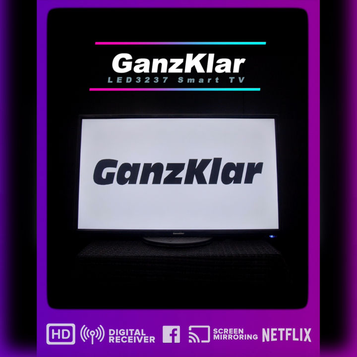 FREE Bracket] GanzKlar 40 Inch Ultra-slim Smart HD LED TV (1080p) [4237], Netflix & , android screen-mirroring, extra-loud sound, WIFI +  LAN, 2 year warranty (black)