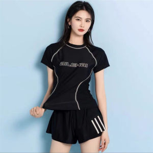 Ruige Swimsuit Womens Split Conservative 2022 New Popular Slightly Fat Girl Slimming Junior High School Student Large Size Hot Spring Swimwear