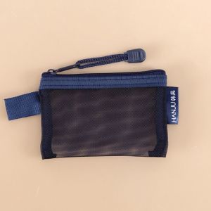 LALEUCA Lipstick Cosmetic Bag Clear Mesh Bag Change Storage Bag Coin Money Bags Mini Coin Purse Casual Data Cable Storage Bag Retro Color Card Bag Women