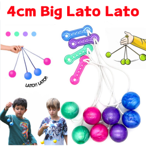 NEW Lato Lato Toy 4cm Big Kids Latto Toys with Handle Old School Games Pro-clackers Edition Ball Viral Bola Latto Toy for Children Gift