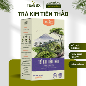 Trà Kim Tiền Thảo giúp giảm sỏi thận tiểu buốt tiểu dắt | hộp 30 gói x 3g túi lọc Teabox