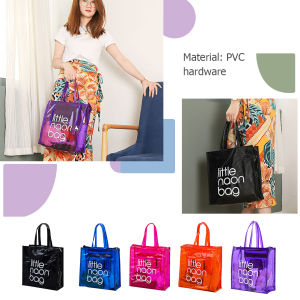 MOJOYCE PVC Transparent Handbag Clear Large Capacity Waterproof Summer Beach Totes