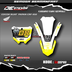 Decal/Sticker Papan Nomor & Sticker Spakbor Depan Honda CRF 450 LA0546