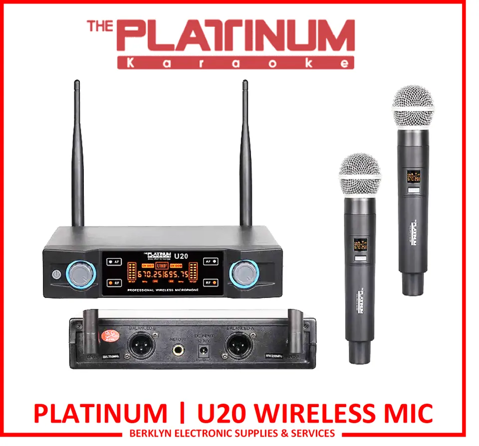 PLATINUM U20 UHF DUAL WIRELESS MICROPHONE FOR KARAOKE AND