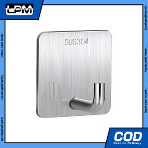 1 Pcs Gantungan Tempel Hook Besi Gantungan Baju Dinding Tempel Stainless Steel Multifungsi HM1037