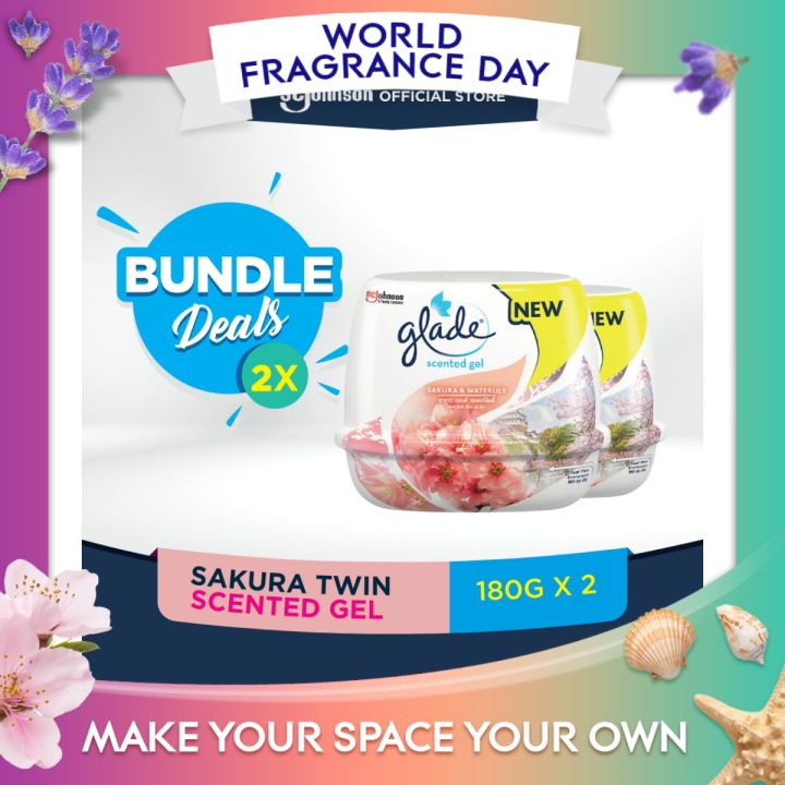 Glade Scented Gel Sakura & Waterlily Twin (180g x 2) Lazada PH