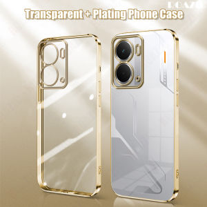 Roazic cho Realme P3 5g vỏ điện thoại Mạ sang trọng cạnh trong suốt Ốp nhựa mềm trong suốt chống sốc Bìa JS01