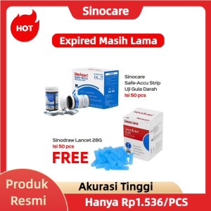 Free Jarum Sinocare/Sinoheart Safe Accu Strip Uji Gula Darah (50 Strip)