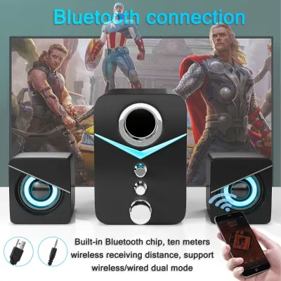 【Ready Stock】Portable Subwoofer Multimedia Speaker with Bluetooth Wired Computer Speakers