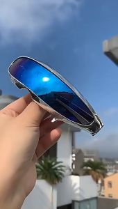 Futuristic Narrow Cyclops Visor Sunglasses Laser Eyeglasses UV400 Personality Mirrored Lens Costume Eyewear Glasses