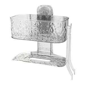 Giá vòi hoa sen Kệ hít tường hai lớp để lưu trữ phòng tắm với thiết kế thông gió và không khoan yêu cầu