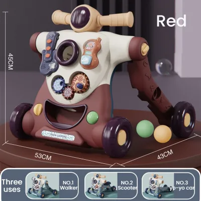 Ready Stock 3in1 Baby Walker Trolley Push Stable Adjustable 0-3 Years Multifunctional Balance Car Bike Have wheel Toy