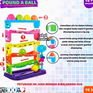 Mainan Anak Murah Pund A Ball Mainan Edukasi Anak Bayi YE 4 | Mainan Anak Cewek Cowok Rolling Pukul Bola 5 Tingkat | Mainan Terbaru Ball Seluncur Murah Meriah Kemasan Kantong Bahan Plastik Set Hadiah Anak