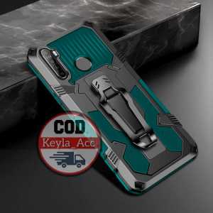 Case HP Untuk XIAOMI REDMI NOTE 8 Soft Case Belt Clip Case Armor Kick Standing Hard Case Crystal