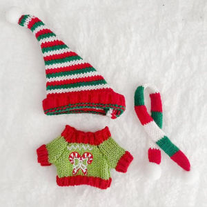 CRUSHES Cartoon Labubu Doll Clothes Christmas Cloak Labubu Hat  Sit and Party Doll Accessories For 17cm Labubu Doll