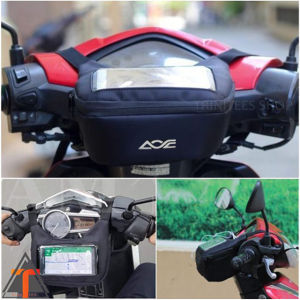 Motorcycle Handlebar Bag with Cellphone Holder Splash Proof Motorbag