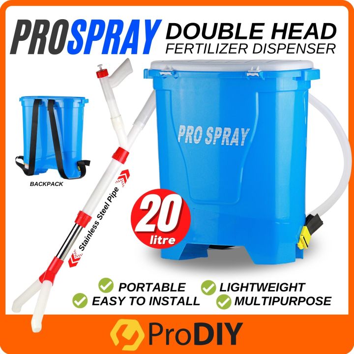 Agricultural Corn 20L Double Head Fertilizer Dispenser Stainless Steel