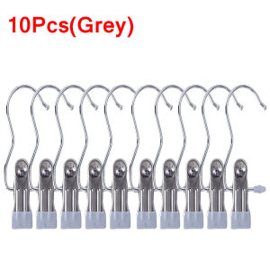 10pcs Stainless Steel Curtain Clips With Hook  Laundry Hanging Spring Clamps Peg Pins Clothes Clip Hanger Durable Retainer Bra Hanger