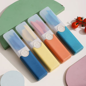 Wheat Straw Plastic Cutlery Set Portable Reusable Knife Fork Spoon Chopsticks Storage Box Tableware Set Outdoor Portable Tableware