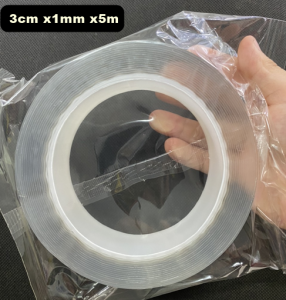 ( loại dày 10m/5m/3m ) Băng Keo 2 Mặt Trong Suốt Siêu Dính Khổ 3CM  Băng Keo Thổi Bóng Vật Liệu NaNo