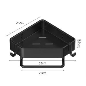 【SG】 NO Punching Bathroom Shelf Toilet Towel Rack Accessories Corner Shelve Kitchen Wall