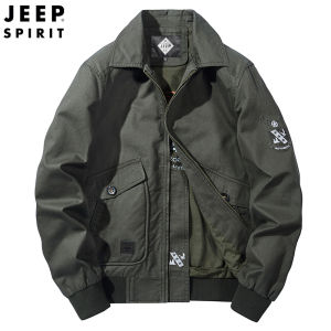 Jeep Tinh Thần Người Đàn Ông Của Áo Khoác Windproof áo khoác Jacket ấm Trọng Lượng Nhẹ Tinh Khiết Bông áo thoáng khí ngoài trời thường ngày Áo khoác làm việc nhiều túi Không Quân đồ bay