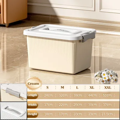 IMUTO Plastic Storage Box Stackable Large Capacity Clothes Toy Organizer Boxes with Handle and Lid