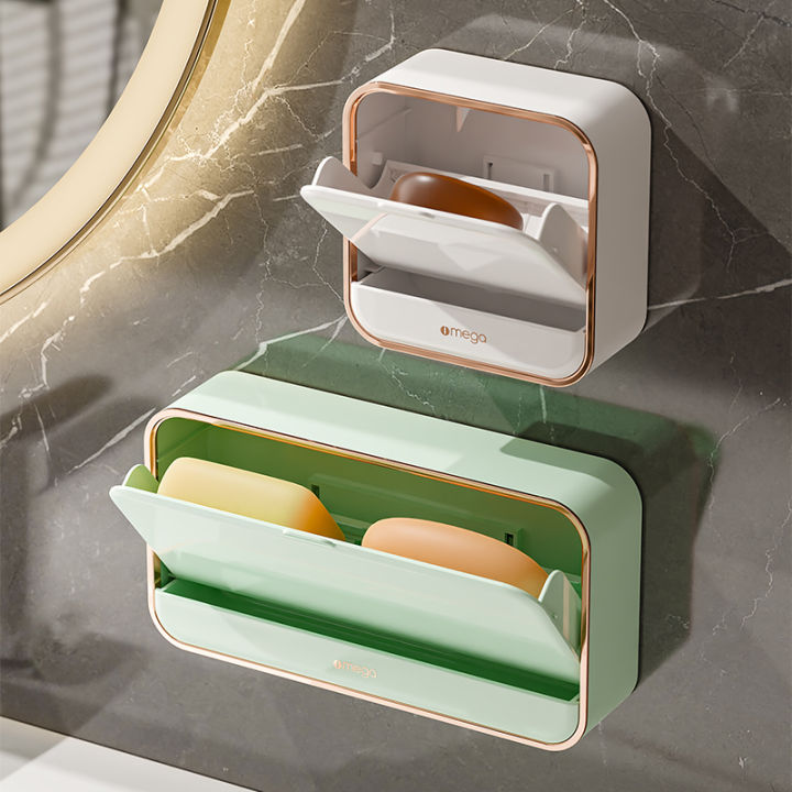 Light%20Luxury%20Wall-mounted%20Soap%20Dish%20Punch-free%20Double%20Drainage%20Bathroom%20Storage%20Soap%20Box%20Shelf%20-%20Image%204