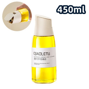 Spray Glass Oil Bottle Dispenser Automatic Opening Bottles Oil Vinegar Oil Container 倒油瓶 油罐 喷油 12-