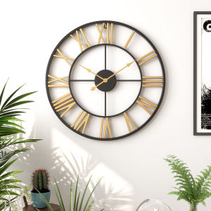 40/50cm Oversized Wall Watch Home Decoration Nordic Sitting Room Bedroom Creative Clock 3D Decorative Iron Wall Clock Roman Numerals Design