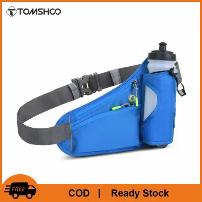 TOMSHOO Sports Hydration Belt Bag Running Belt Waist Pack Bum Bag with Water Bottle Holder for Men Women Running Cycling Hiking Walking