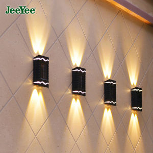 JeeYee NEW 2023 Solar LED Outdoor Wall Lamps Waterproof Home Garden Decor Light Balcony Courtyard Lights Outdoor Solar Decor Wall Lamp 太阳能户外壁灯