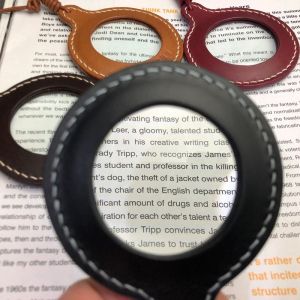 GINKG Simple Magnifier with Protective Case Leather Strap Portable Leather Necklace Magnifying Glass Vintage Vintage Reading Magnifier Reading Maps
