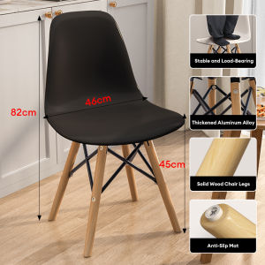 [Thickened] Nordic Chair Dining Chair Home Coffee Chair for Dining Room Living Room Bedroom Plastic Dining Chair with Solid Wood