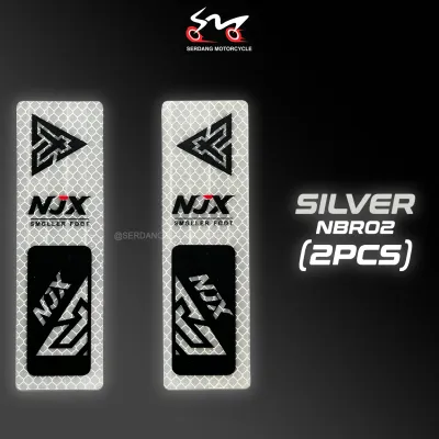 [2PCS] NJX Pelekat Reflektif 3M Reflector Sticker Yellow Silver Spare Parts Aluminium Top Box