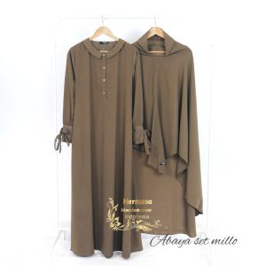 SET ABAYA KHIMAR HERMOSA/SET ABAYA MILO/set abaya polos/set abaya murah/gamis murah/set gamis murah/set wolfis murah/gamis abaya hermosa