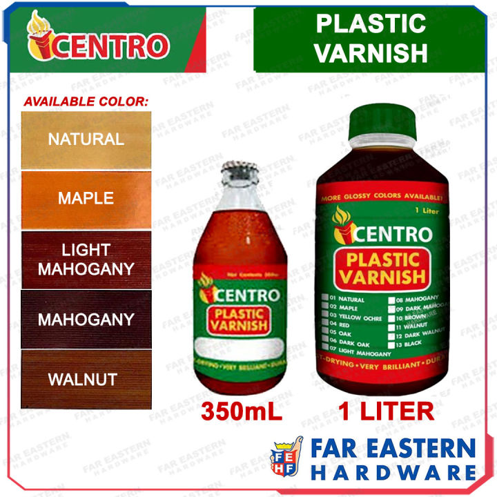 CENTRO Plastic Varnish 350ml / 1 Liter Natural Maple Walnut Light
