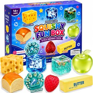 8pcs/Box TPR Maltose-Filled Squishy Toy Slow Rising Stress Relief Sensory Fidget Decompression Blind Box Gift