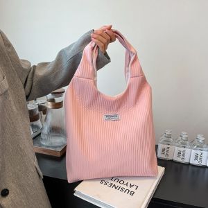 SDRYHTDH Large Capacity Hand-held Tote Bag Solid Color Kroean Style Shoulder Bag Simple Shopping Bag Womens Handbag Student