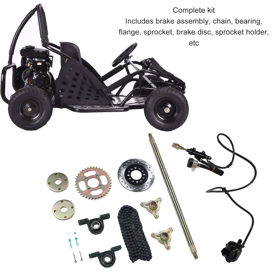 32” Rear Live Axle Kit With Brake Assembly & Sprocket Hub – Go Kart / ATV / Drift Trike