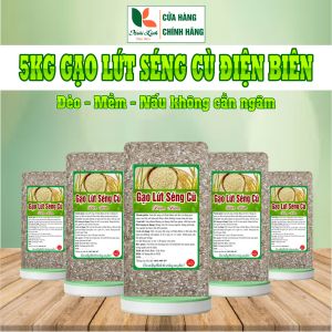 5 kg Gạo lứt séng cù Điện Biên ngon dẻo gạo mới xát (đóng mỗi túi 01kg hút chân không) - Hoài Linh Điện Biên