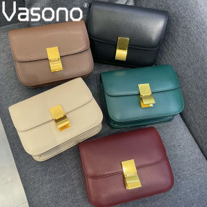 Vasono Genuine Cow Leather Women Sling Shoulder Bag Cross Body Box Bag