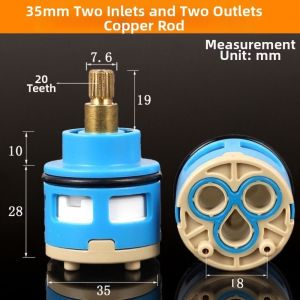 MIIQNUS 2 chiều Lõi van vòi nước Kích thước 35mm Tiết kiệm nước Lõi vòi nước Bền bỉ Chống rò rỉ Công tắc vòi sen hỗn hợp Vòi bếp