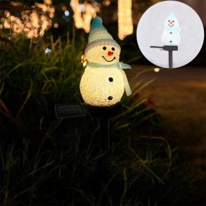 UNQIN Waterproof Snowman Solar Light LED Solar Powered Solar Garden Light Decorative Automatic Light Sensor Snowman Landscape Lamp Xmas