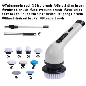 【SG STOCK】9 in 1 Portable Electric Cleaning Brush Set Kit Cleaning Home Electric Spin Scrubber 9 Brush Head Replaceable 电动清洁刷