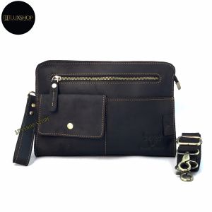 Rush Rider L Size Clutch Bag Men Cow Leather Handcarry Bag 2 Way Use Sling Bag