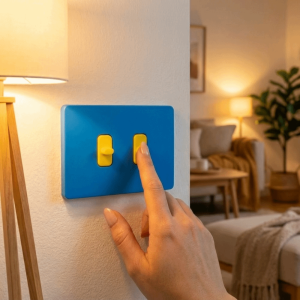 TEWUB 3D Printed Wall Switch Cover Handle Style Dustproof Switch Protector Fresh Decorative Touch Minimalist Outline Wall Ornament Home Wall